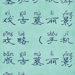 塞班手机游戏古墓丽影攻略(手机版古墓丽影攻略)