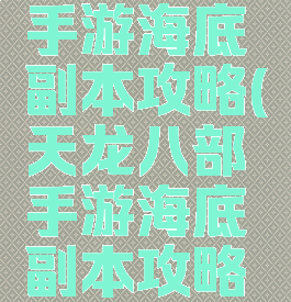 天龙八部手游海底副本攻略(天龙八部手游海底副本攻略视频)