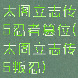 太阁立志传5忍者篡位(太阁立志传5叛忍)