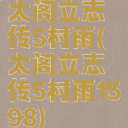 太阁立志传5村雨(太阁立志传5村雨1598)