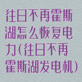 往日不再霍斯湖怎么恢复电力(往日不再霍斯湖发电机)