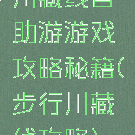 川藏线自助游游戏攻略秘籍(步行川藏线攻略)