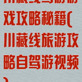 川藏线驾游游戏攻略秘籍(川藏线旅游攻略自驾游视频)