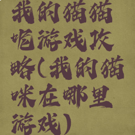 我的猫猫呢游戏攻略(我的猫咪在哪里游戏)