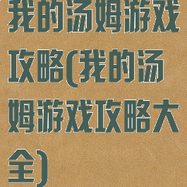 我的汤姆游戏攻略(我的汤姆游戏攻略大全)