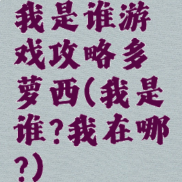 我是谁游戏攻略多萝西(我是谁?我在哪?)