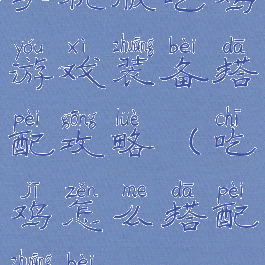 手机版吃鸡游戏装备搭配攻略(吃鸡怎么搭配装备)