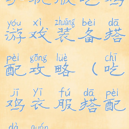 手机版吃鸡游戏装备搭配攻略(吃鸡衣服搭配大全)