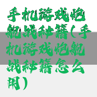 手机游戏炮舰战秘籍(手机游戏炮舰战秘籍怎么用)
