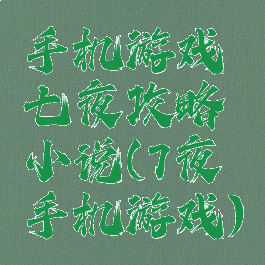 手机游戏七夜攻略小说(7夜手机游戏)