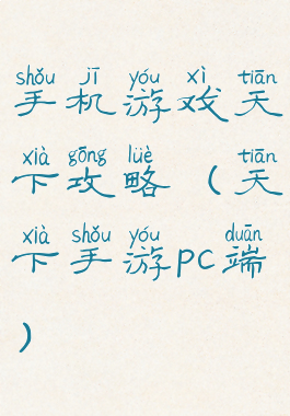 手机游戏天下攻略(天下手游pc端)