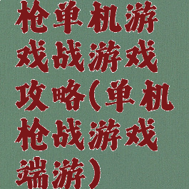 枪单机游戏战游戏攻略(单机枪战游戏端游)