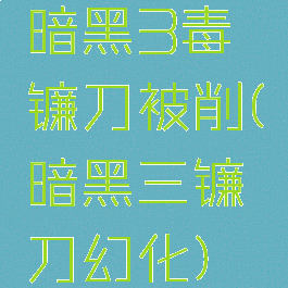 暗黑3毒镰刀被削(暗黑三镰刀幻化)