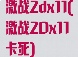 激战2dx11(激战2Dx11卡死)