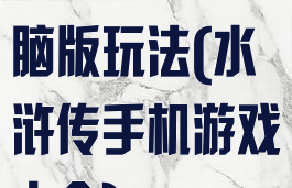 水浒传游戏电脑版玩法(水浒传手机游戏大全)