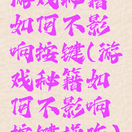 游戏秘籍如何不影响按键(游戏秘籍如何不影响按键操作)