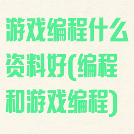游戏编程什么资料好(编程和游戏编程)