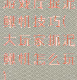 游戏厅捉泥鳅机技巧(大玩家抓泥鳅机怎么玩)