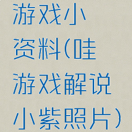 游戏小咔资料(哇咔游戏解说小紫照片)