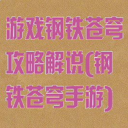 游戏钢铁苍穹攻略解说(钢铁苍穹手游)