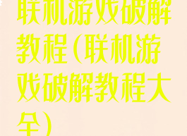 联机游戏破解教程(联机游戏破解教程大全)
