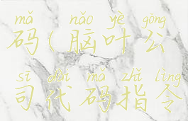 脑叶公司代码(脑叶公司代码指令大全)