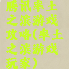 腾讯率土之滨游戏攻略(率土之滨游戏玩家)