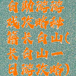 自助游游戏攻略秘籍长白山(长白山一日游攻略)