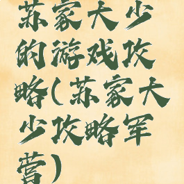 苏家大少的游戏攻略(苏家大少攻略军营)