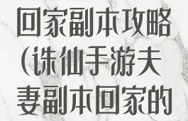 诛仙手游夫妻回家副本攻略(诛仙手游夫妻副本回家的路路线图)