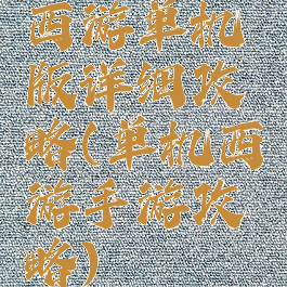 西游单机版详细攻略(单机西游手游攻略)