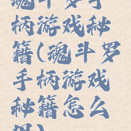 魂斗罗手柄游戏秘籍(魂斗罗手柄游戏秘籍怎么用)