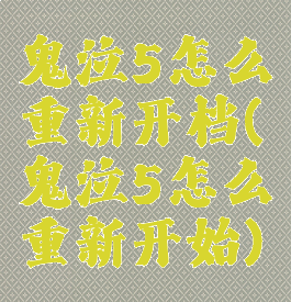 鬼泣5怎么重新开档(鬼泣5怎么重新开始)