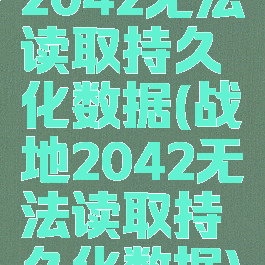 2042无法读取持久化数据(战地2042无法读取持久化数据)