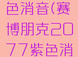 2077紫色消音(赛博朋克2077紫色消音)
