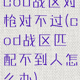 cod战区对枪对不过(cod战区匹配不到人怎么办)