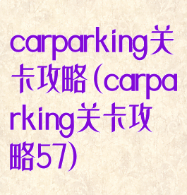 carparking关卡攻略(carparking关卡攻略57)