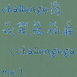 challenge游戏攻略秘籍(challengegame)
