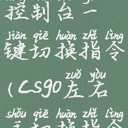 csgo左右手控制台一键切换指令(csgo左右手切换指令怎么改键)