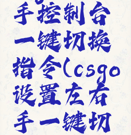 csgo左右手控制台一键切换指令(csgo设置左右手一键切换)