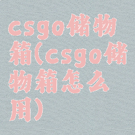 csgo储物箱(csgo储物箱怎么用)
