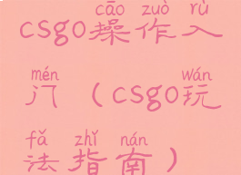 csgo操作入门(csgo玩法指南)
