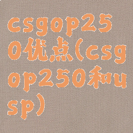 csgop250优点(csgop250和usp)
