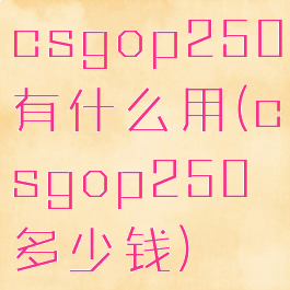 csgop250有什么用(csgop250多少钱)
