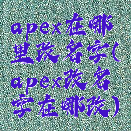 apex在哪里改名字(apex改名字在哪改)