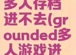 grounded多人存档进不去(grounded多人游戏进不去)