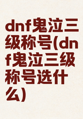 dnf鬼泣三级称号(dnf鬼泣三级称号选什么)
