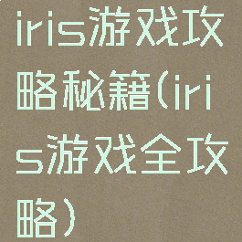 iris游戏攻略秘籍(iris游戏全攻略)