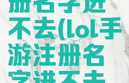 lol手游注册名字进不去(lol手游注册名字进不去了)