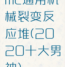 mc通用机械裂变反应堆(2020十大男神)